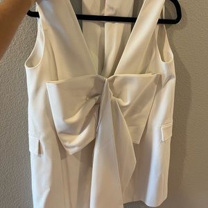Zara white button up bow top/dress in size small.